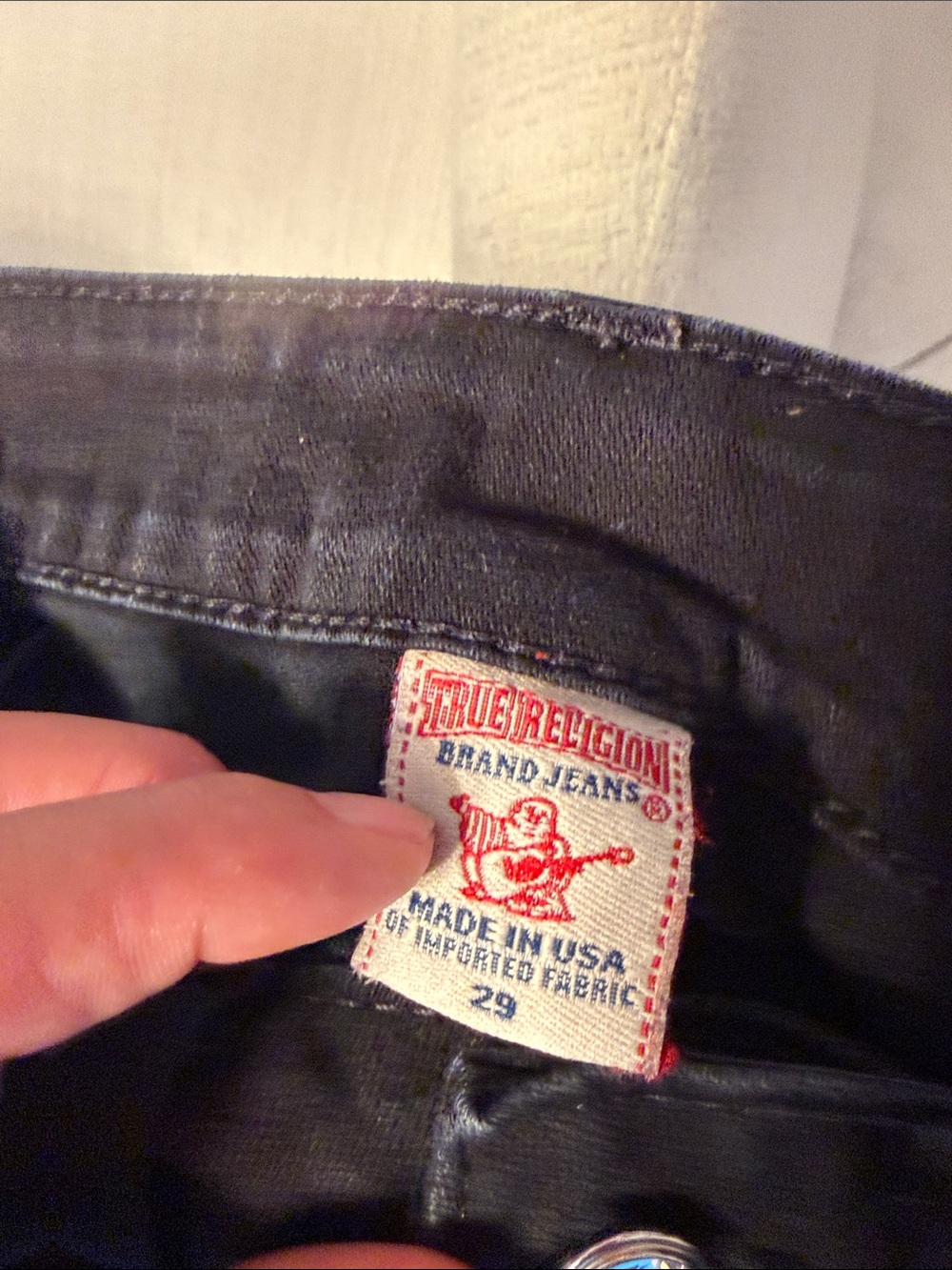 True Religion Black Wide-Leg Jeans - Classic Straight Waist - Picture 5 of 8